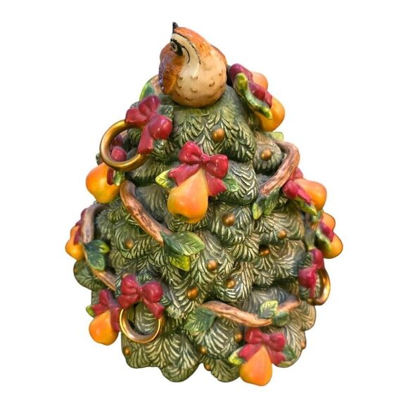 FITZ & FLOYD Twelve Days of Christmas Five Golden Rings Lidded Box Holiday - Picture 2 of 7